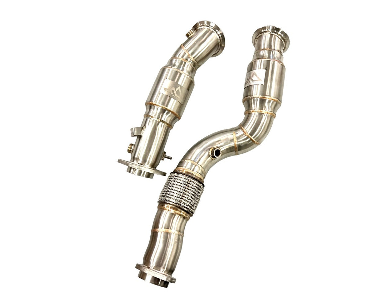 BMW M2C M3 M4 S58 Resonated Downpipes W/ Flex Section