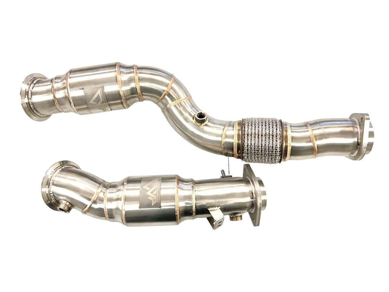 BMW M2C M3 M4 S58 Resonated Downpipes W/ Flex Section