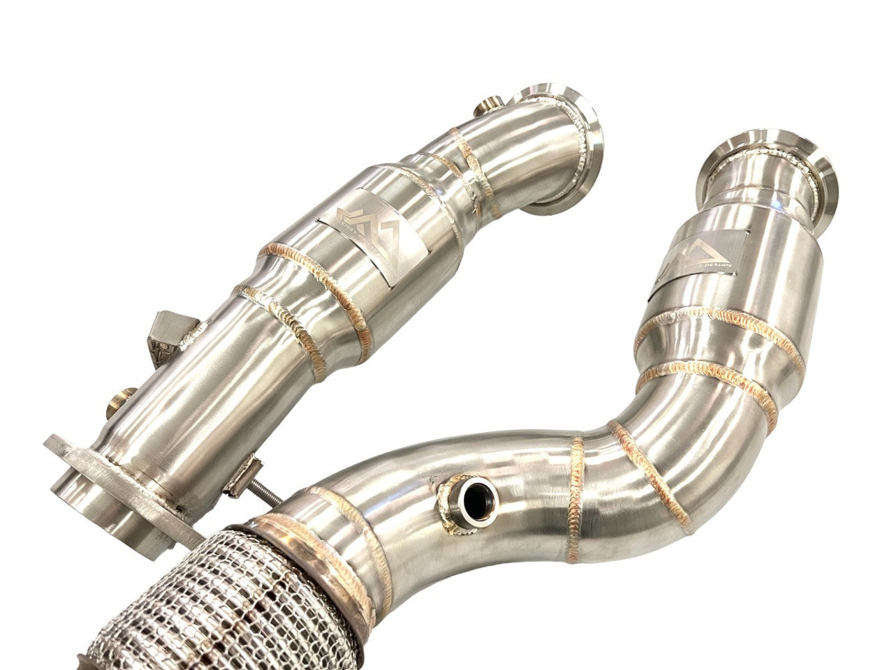 BMW M2C M3 M4 S58 Resonated Downpipes W/ Flex Section