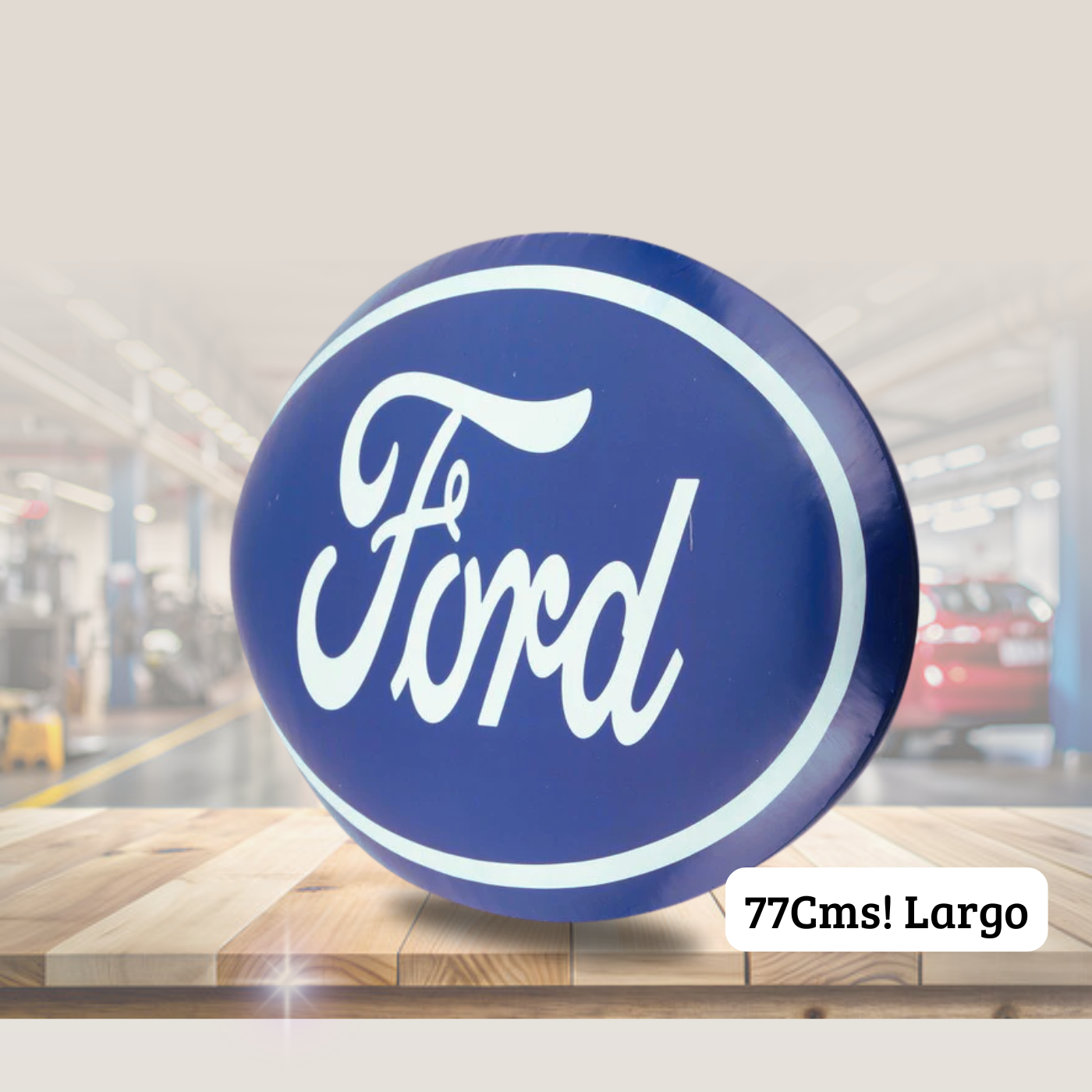 Cartel en Relieve Metal - FORD BOTON 77 cms!