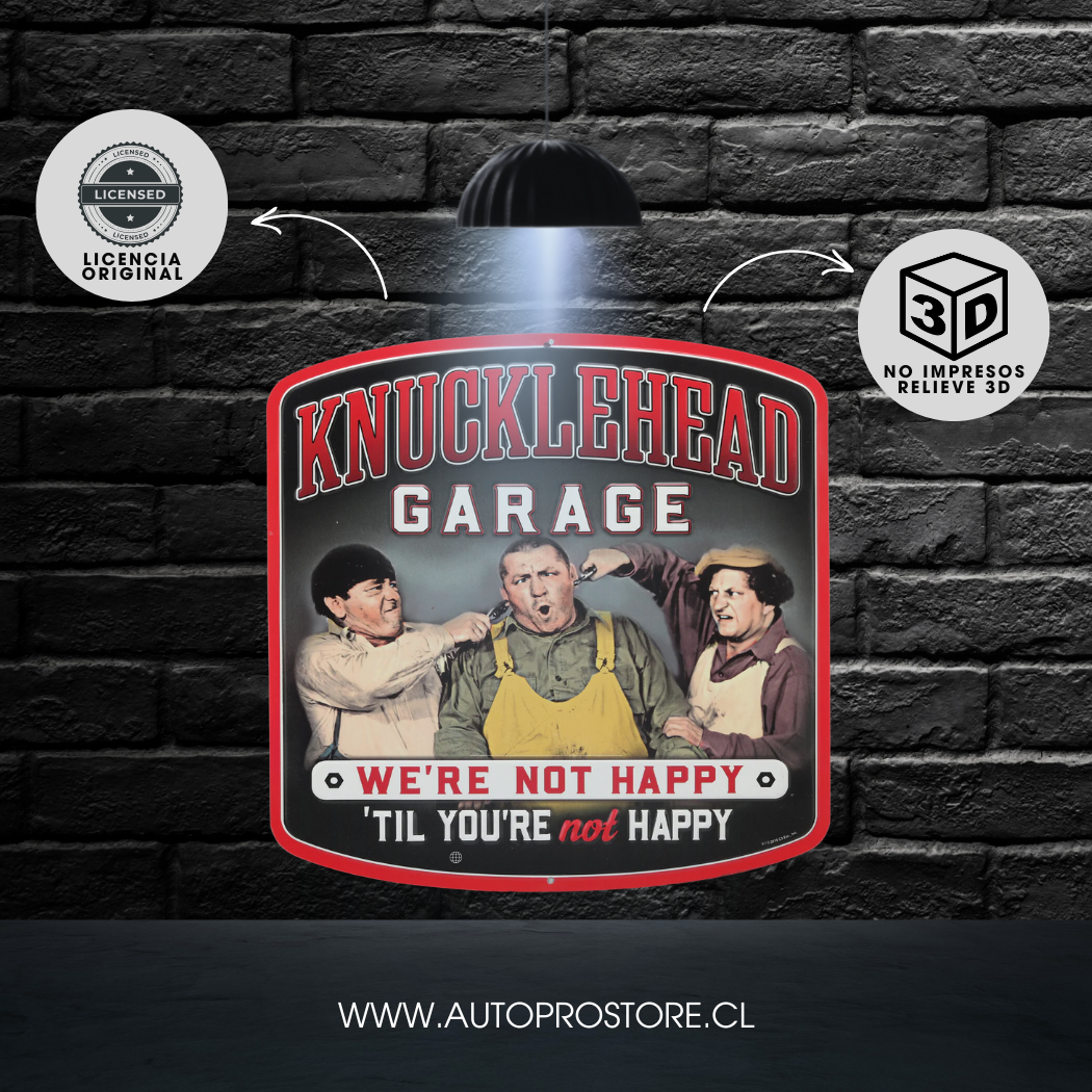 Cartel Troquelado - KNUCKLEHEAD GARAGE METAL SIGN