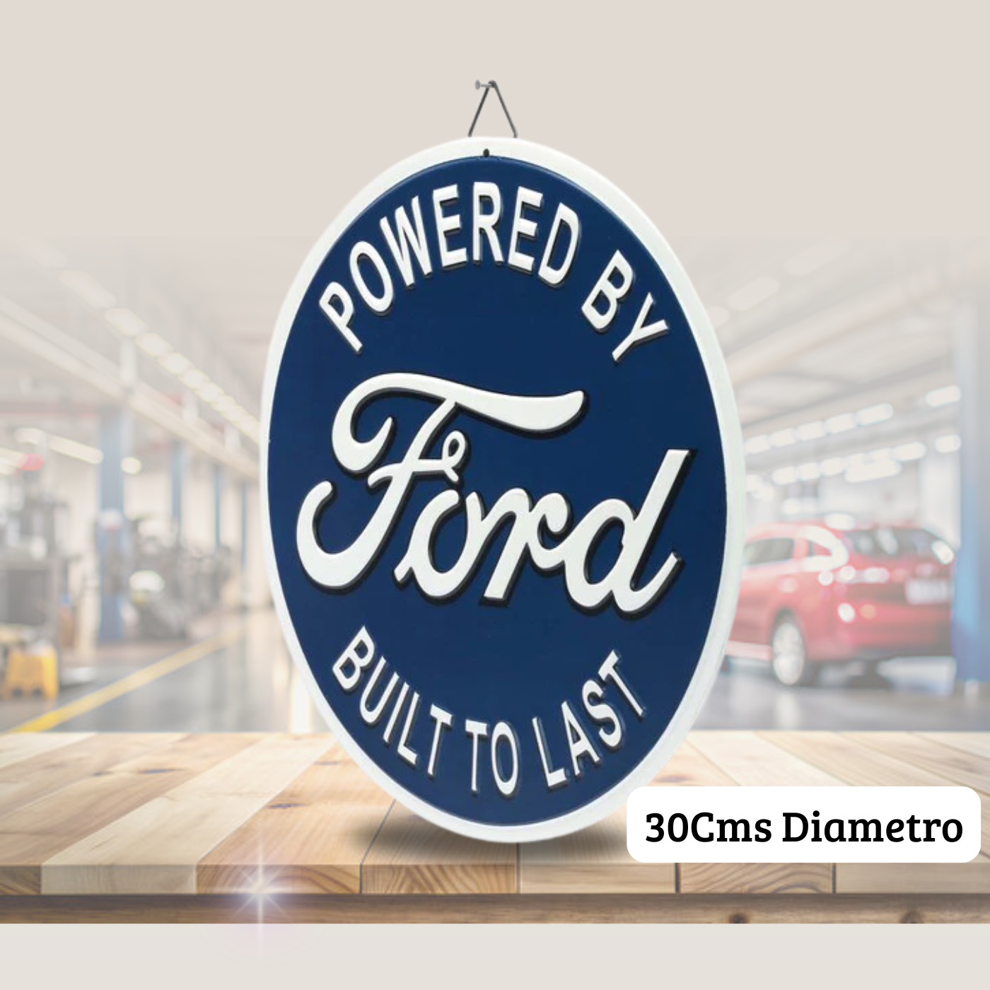 Cartel Troquelado - POWERED BY FORD METAL
