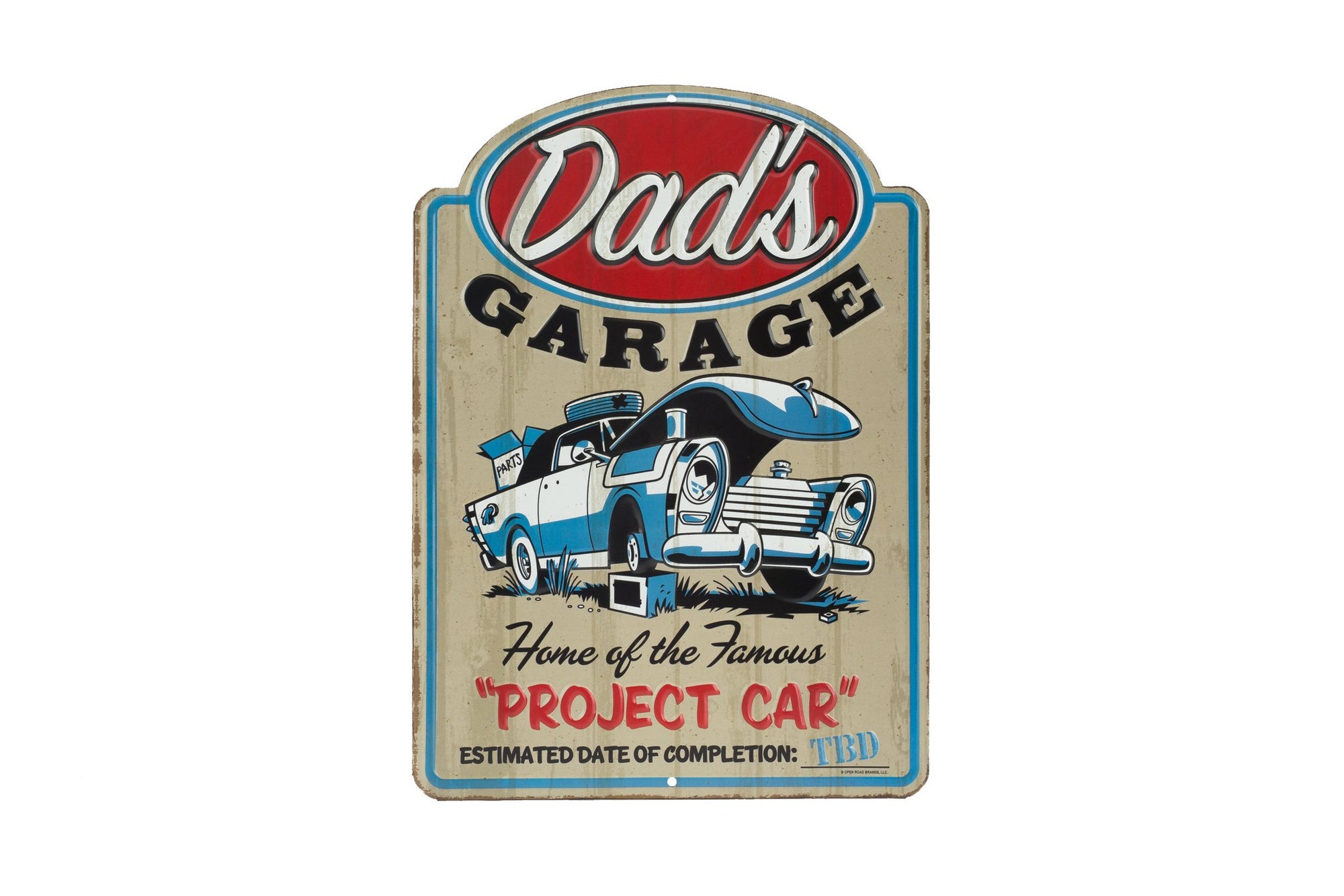 Cartel Troquelado - DAD’S GARAGE HOME OF THE PROJECT CAR