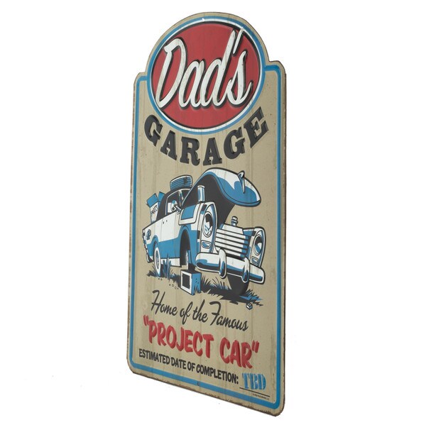 Cartel Troquelado - DAD’S GARAGE HOME OF THE PROJECT CAR