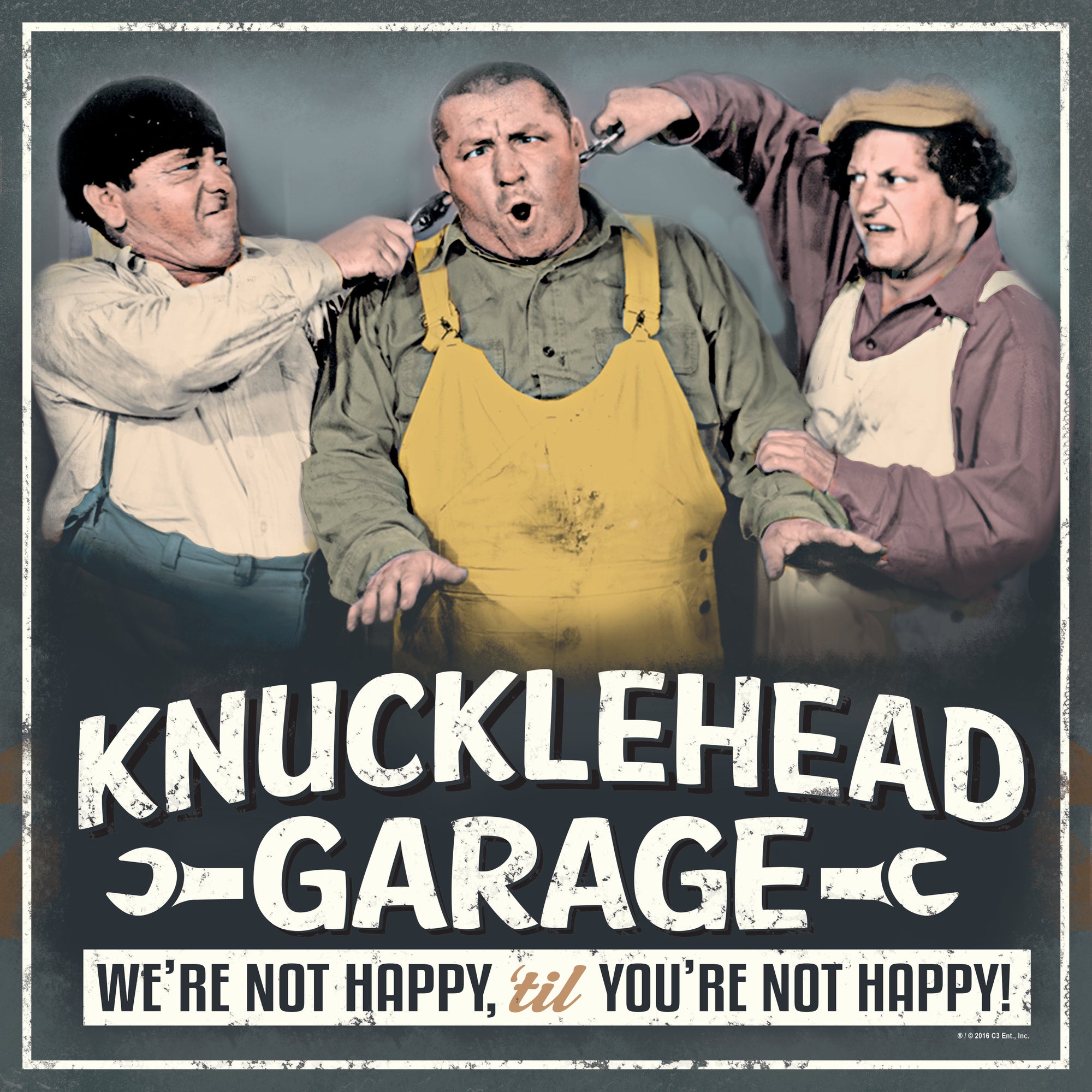 Cartel Troquelado - THREE STOOGES GARAGE