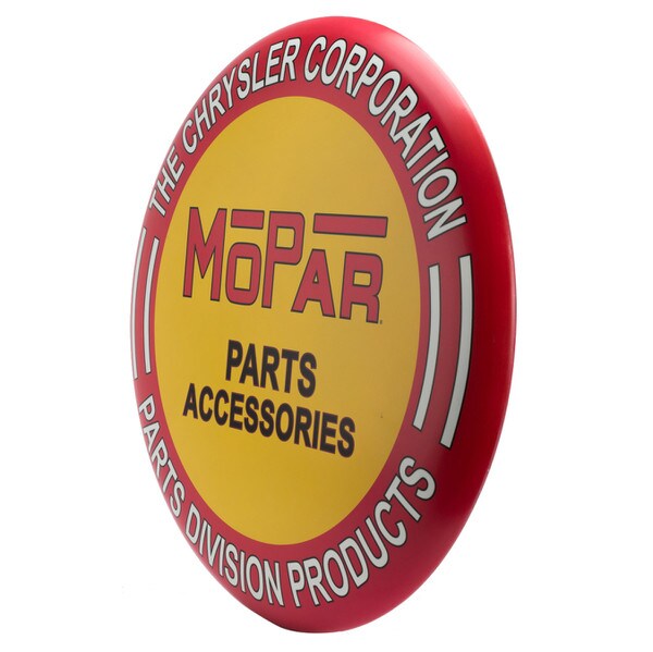 Cartel en Relieve Metal Grande - MOPAR PARTS BOTON 61 Cms Diametro