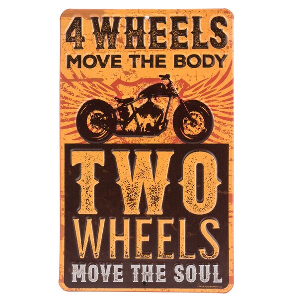 Cartel en Relieve Metal - FOUR WHEELS