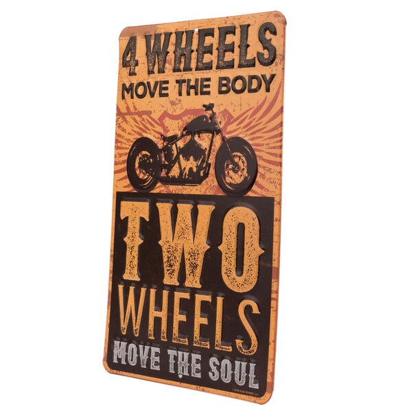Cartel en Relieve Metal - FOUR WHEELS