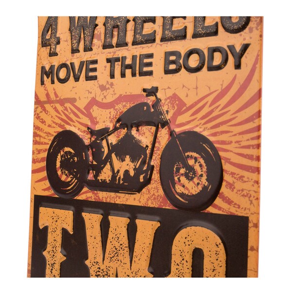 Cartel en Relieve Metal - FOUR WHEELS