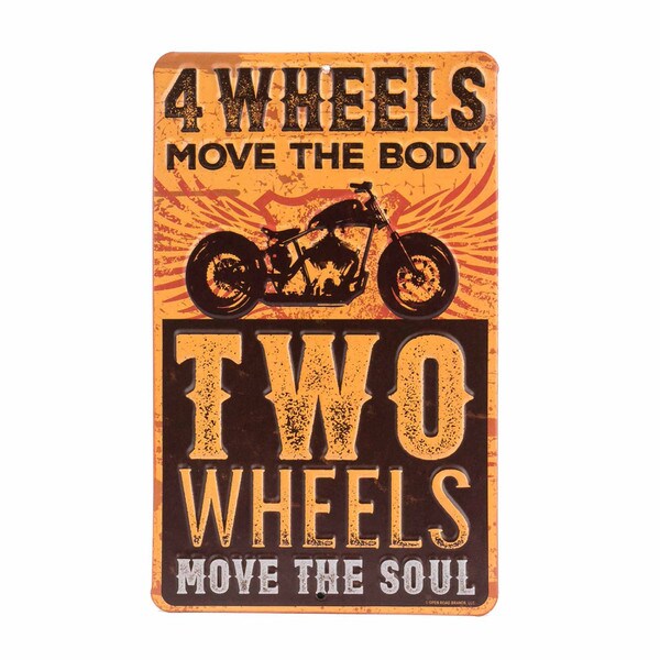 Cartel en Relieve Metal - FOUR WHEELS