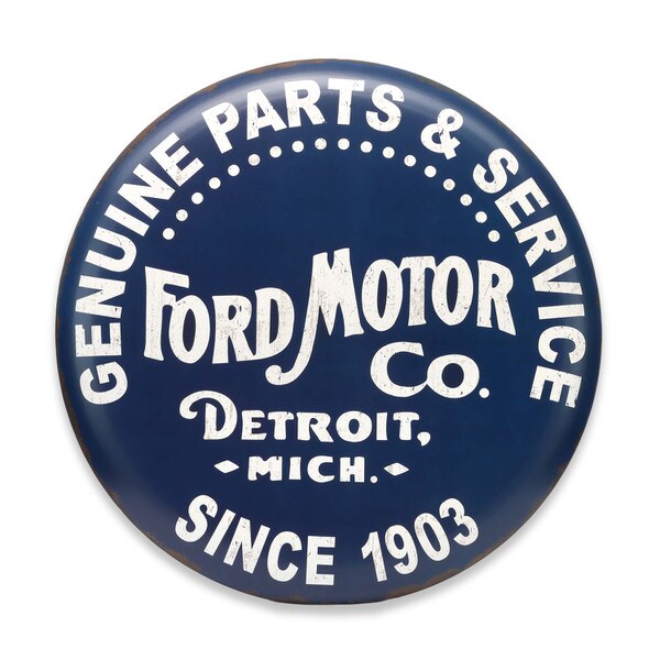 Cartel en Relieve Metal - FORD MOTOR BOTON 61 Cms!
