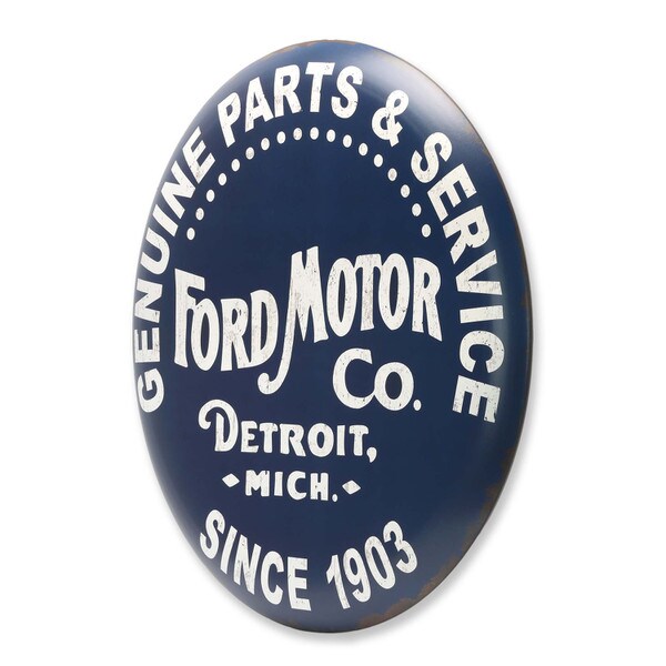 Cartel en Relieve Metal - FORD MOTOR BOTON 61 Cms!