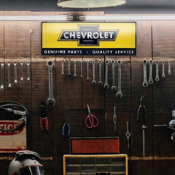Cartel Madera -CHEVROLET
