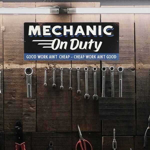Cartel Troquelado - MECHANIC ON DUTY X-METAL