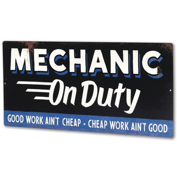 Cartel Troquelado - MECHANIC ON DUTY X-METAL