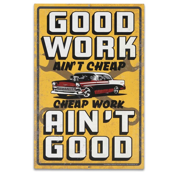 Cartel en Relieve Metal -GOOD WORK X-METAL