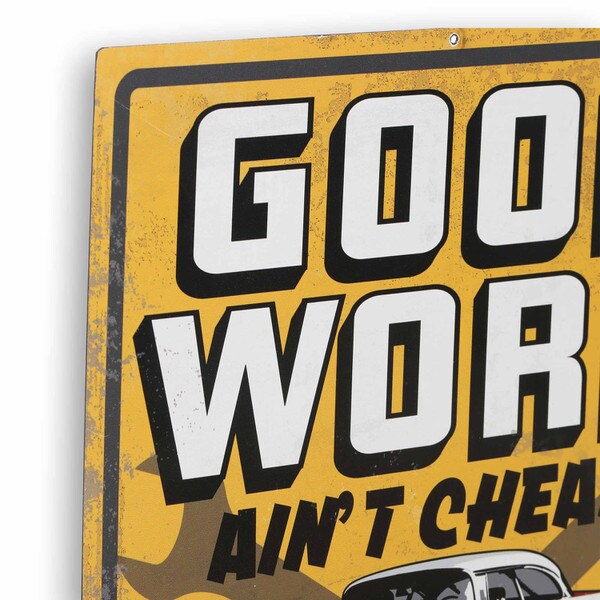 Cartel en Relieve Metal -GOOD WORK X-METAL