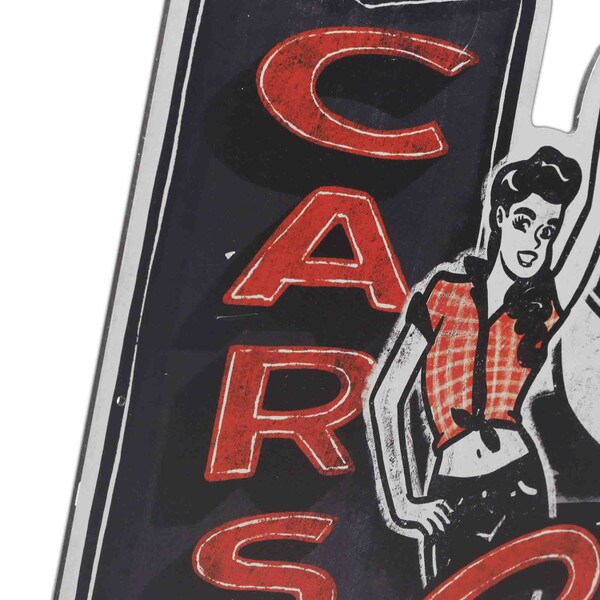 Cartel en Relieve Metal - CARS COFFEE X-METAL