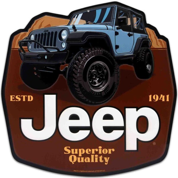 Cartel en Relieve Metal - JEEP SUPERIOR QUALITY METAL