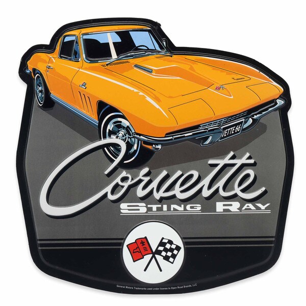 Cartel en Relieve Metal - CORVETTE STING RAY METAL