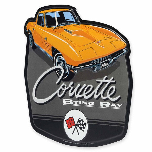 Cartel en Relieve Metal - CORVETTE STING RAY METAL