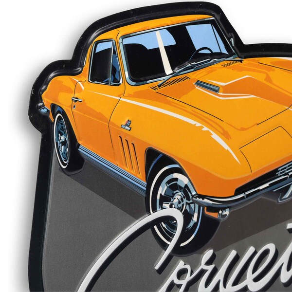 Cartel en Relieve Metal - CORVETTE STING RAY METAL
