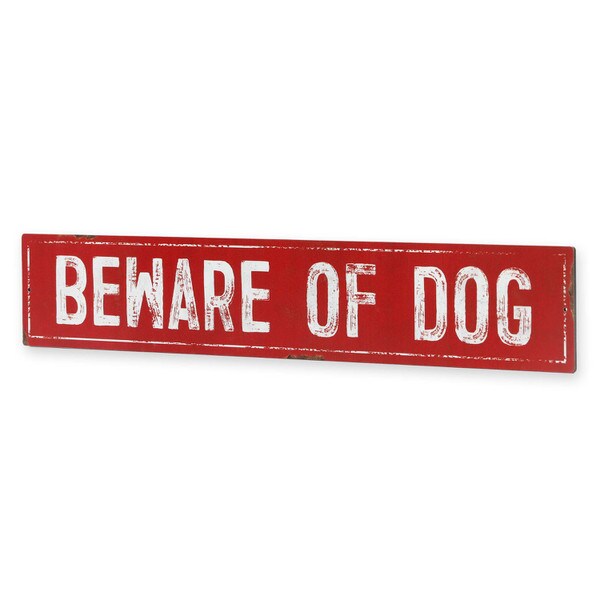Cartel en Relieve Metal - BEWARE OF DOG X-METAL