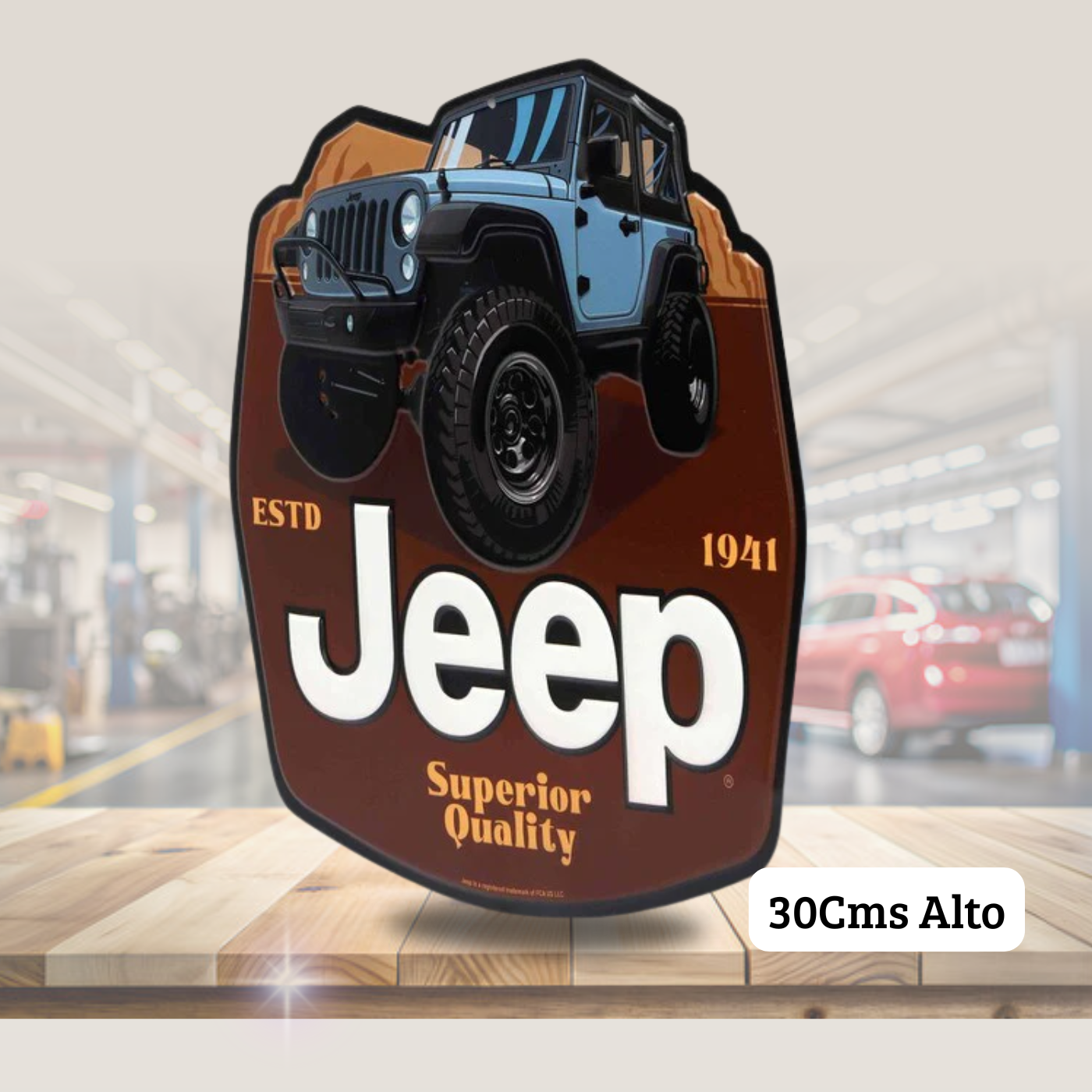 Cartel en Relieve Metal - JEEP SUPERIOR QUALITY METAL