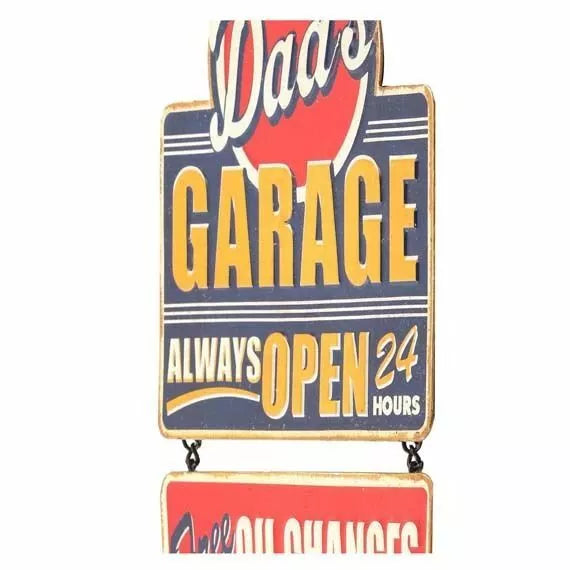 Cartel Troquelado - LINKED EMB TIN - DAD’S GARAGE