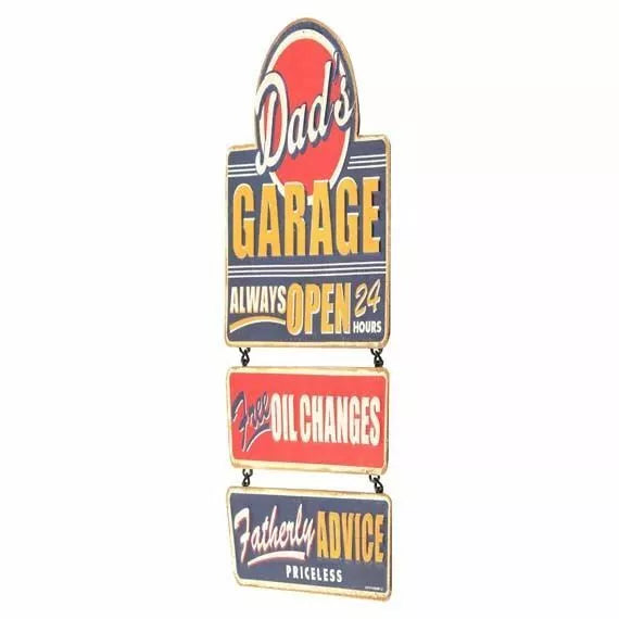 Cartel Troquelado - LINKED EMB TIN - DAD’S GARAGE