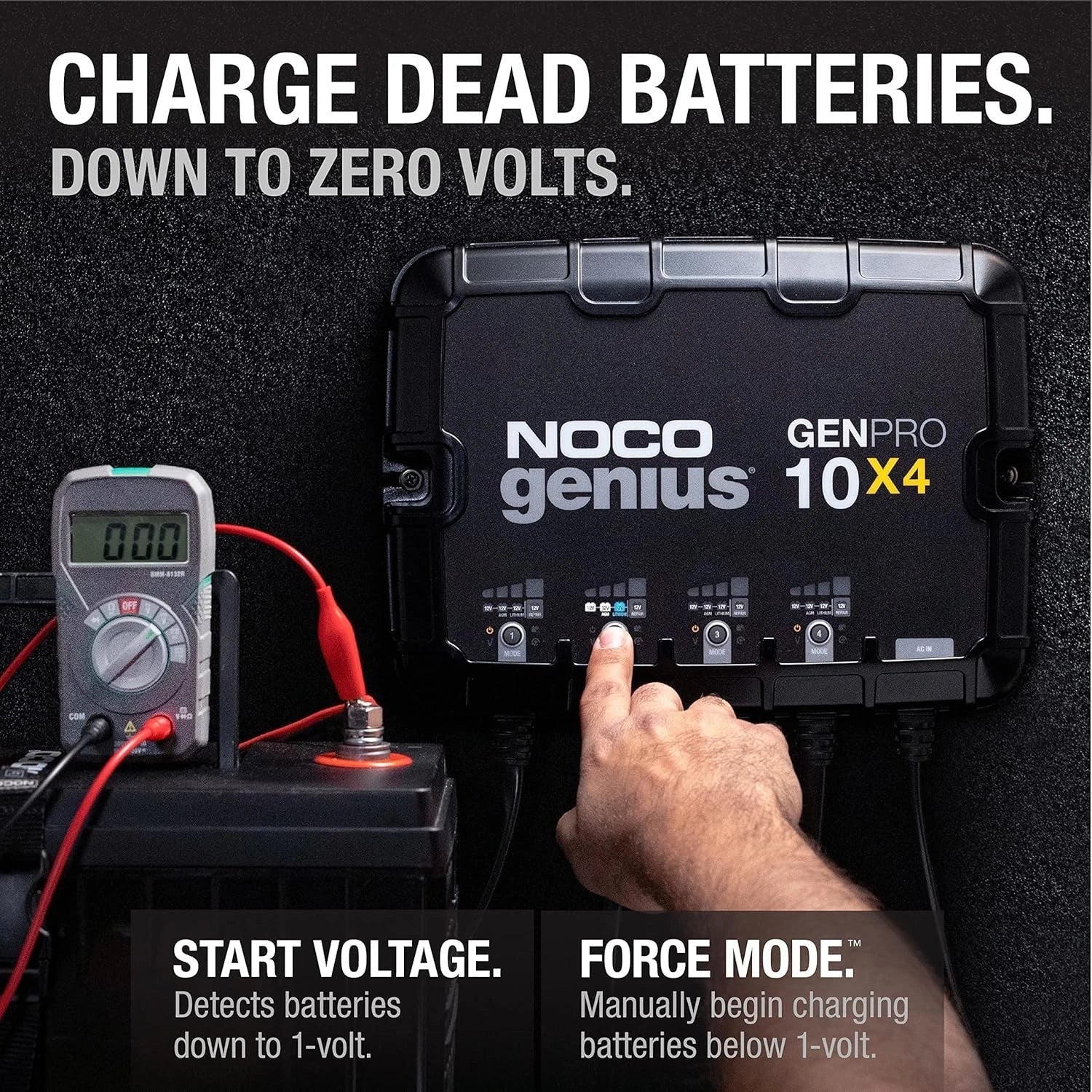NOCO Genius GENPRO10X4: 4-Bank, 40A, 12V Marine Onboard Battery Charger