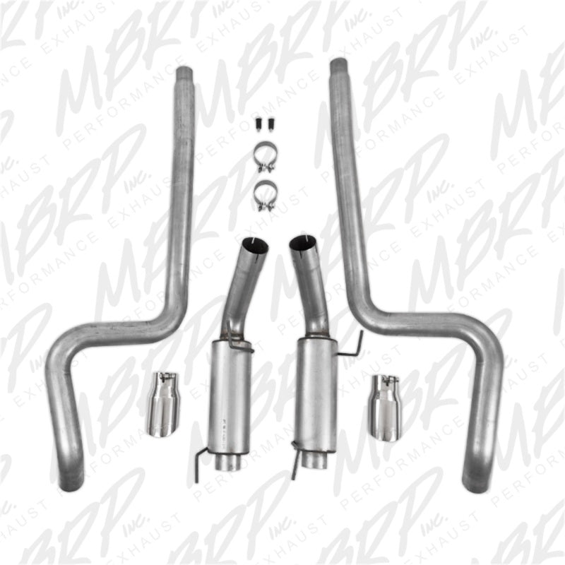 S7270AL MBRP 05-09 Ford Mustang GT 4.6L Dual Split Rear Race Version AL/ 3in Cat Back Exhaust System