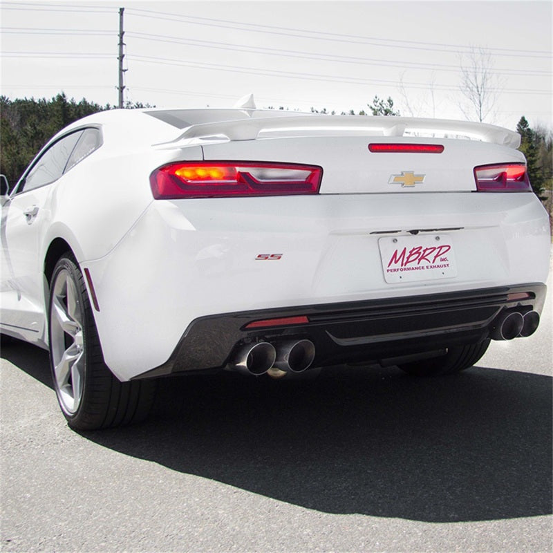 S7032409 MBRP 2016+ Chevy Camaro SS 6.2L 3in Dual Cat-Back Quad Tip Exhaust Street Version w/ SS T409 Tips