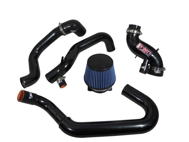 SP1898BLK Injen 03-06 Evo 8/9/MR Cast Aluminum Intake System w/ Full Intercooler Piping Black Short Ram Intake