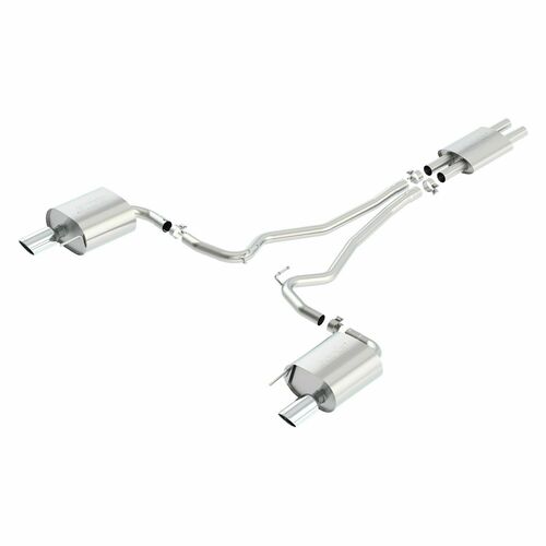 140587 Borla Cat Back 15-17 Ford Mustang 3.7L V6 MT/AT 2.25in Pipe 4in Single Round Rolled Tips
