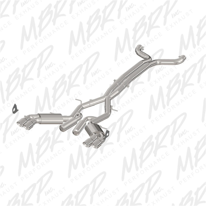 S7032409 MBRP 2016+ Chevy Camaro SS 6.2L 3in Dual Cat-Back Quad Tip Exhaust Street Version w/ SS T409 Tips