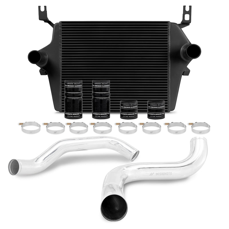 MMINT-F2D-99KBKP Mishimoto 99-03 Ford 7.3L Powerstroke PSD Black Intercooler Kit w/ Polished Pipes