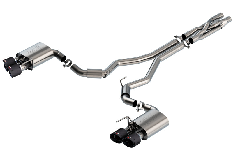140837CF Borla 2020 Ford GT500 5.2L AT 3in ATAK CatBack Exhaust w/ Carbon Fiber Tips