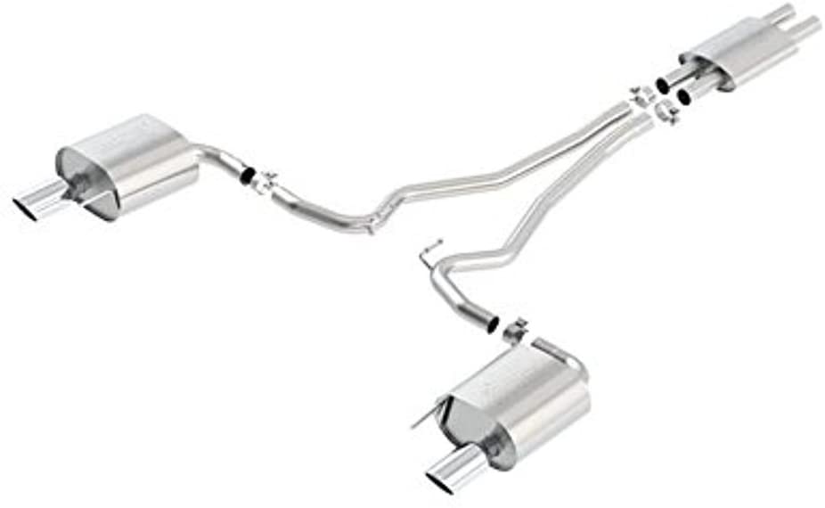 140588 Borla ATAK Cat Back 15 Ford Mustang 3.7L V6 MT/AT 2.25in Pipe 4in Single Round Rolled Tips
