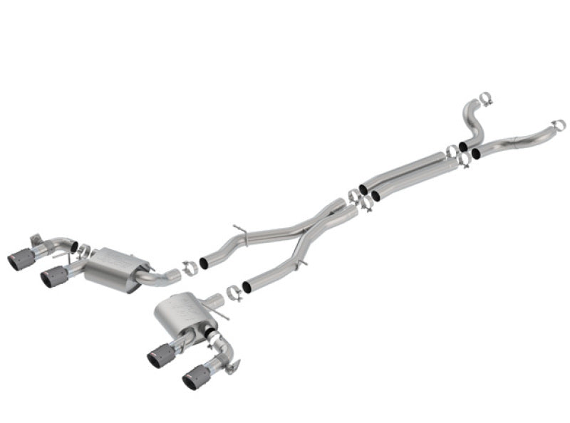 140727CFBA Borla 17-18 Chevrolet Camaro ZL1 6.2L V8 Atak Catback Exhaust w/ Dual Mode Valves CF Black Anod