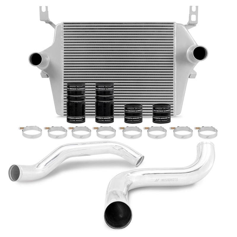 MMINT-F2D-99KSLP Mishimoto 99-03 Ford 7.3L Powerstroke PSD Silver Intercooler Kit w/ Polished Pipes