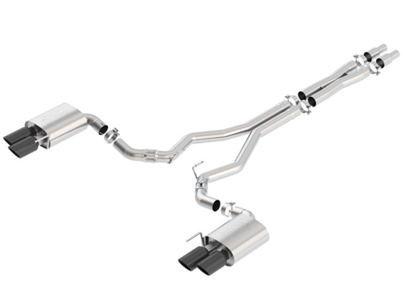 140746BC Borla 2018 Ford Mustang GT (A/T / M/T) 3in ATAK Catback Exhaust w/o Valves w/ Black Chrome Tips