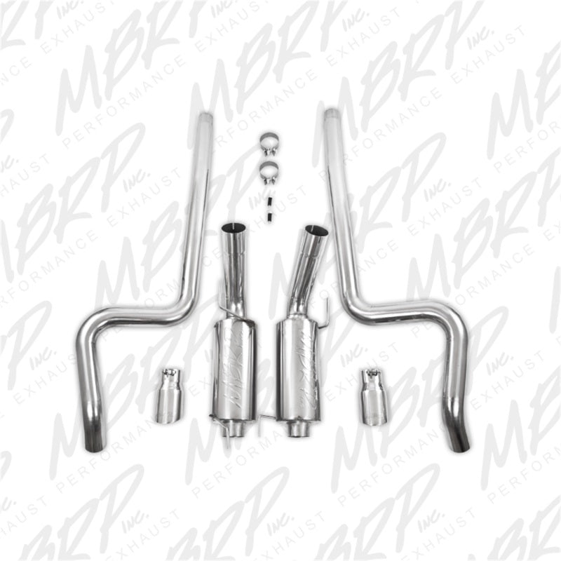 S7269409 MBRP 05-09 Ford Shelby GT500 / GT Dual Split Rear Street Version 4in Tips T409 Exhaust System