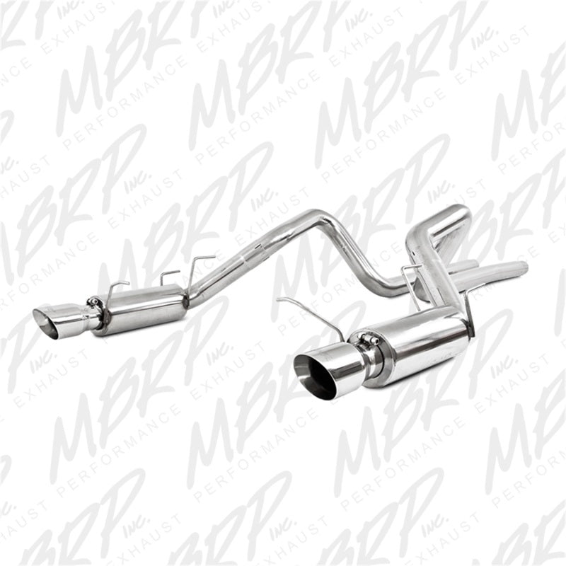 S7260304 MBRP 11-12 Ford Shelby GT 500 T304 3in Cat Back Dual Split Rear Race Version 4.5in Tips