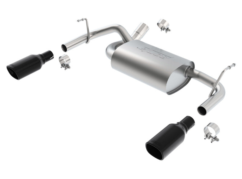11834BC Borla 12-16 Jeep Wrangler 3.6AT/MT 4WD 2+4DR S/ SQ /RL/AC SR 2.5in, 2in Tip 3.5 sqx8 Black Chrome