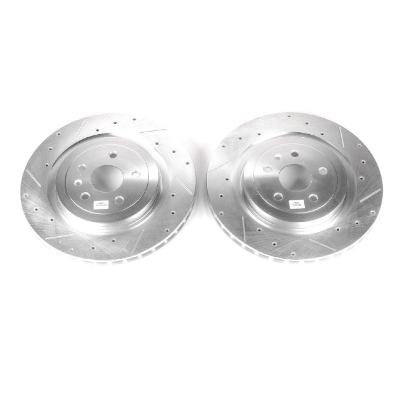 Power Stop 09-18 Cadillac CTS Discos Perforados y Ranurados TRASEROS - Par 365mm