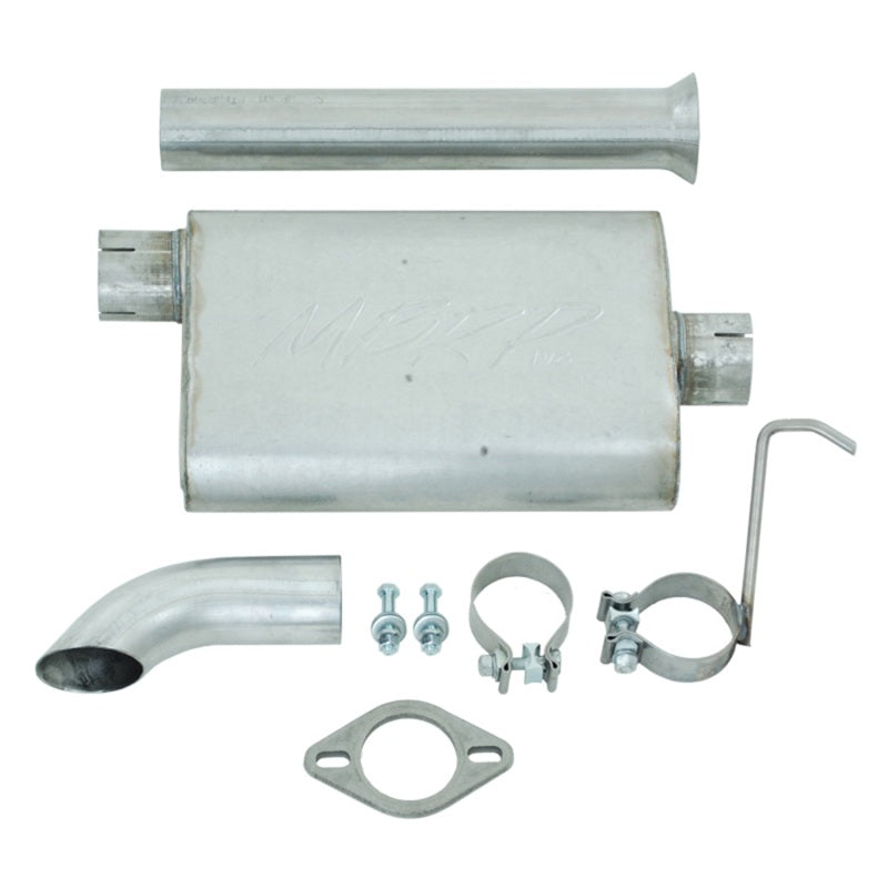 S5522AL MBRP 00-06 Jeep Wrangler (TJ) Inline-4 2.5L Inline-6 4.0L Cat Back Single Off-Road Turn Down Alum Ex