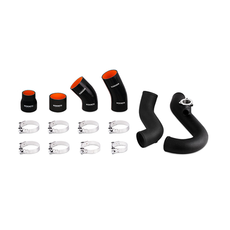 MMINT-MUS4-15KWSL Mishimoto 2015 Ford Mustang EcoBoost Performance Intercooler Kit - Silver Core Wrinkle Black Pipes