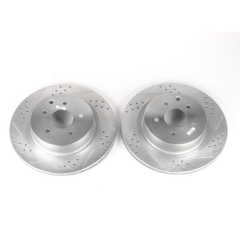 Power Stop 03-04 Infiniti G35 Discos Perforados y Ranurados TRASEROS - Par 322mm