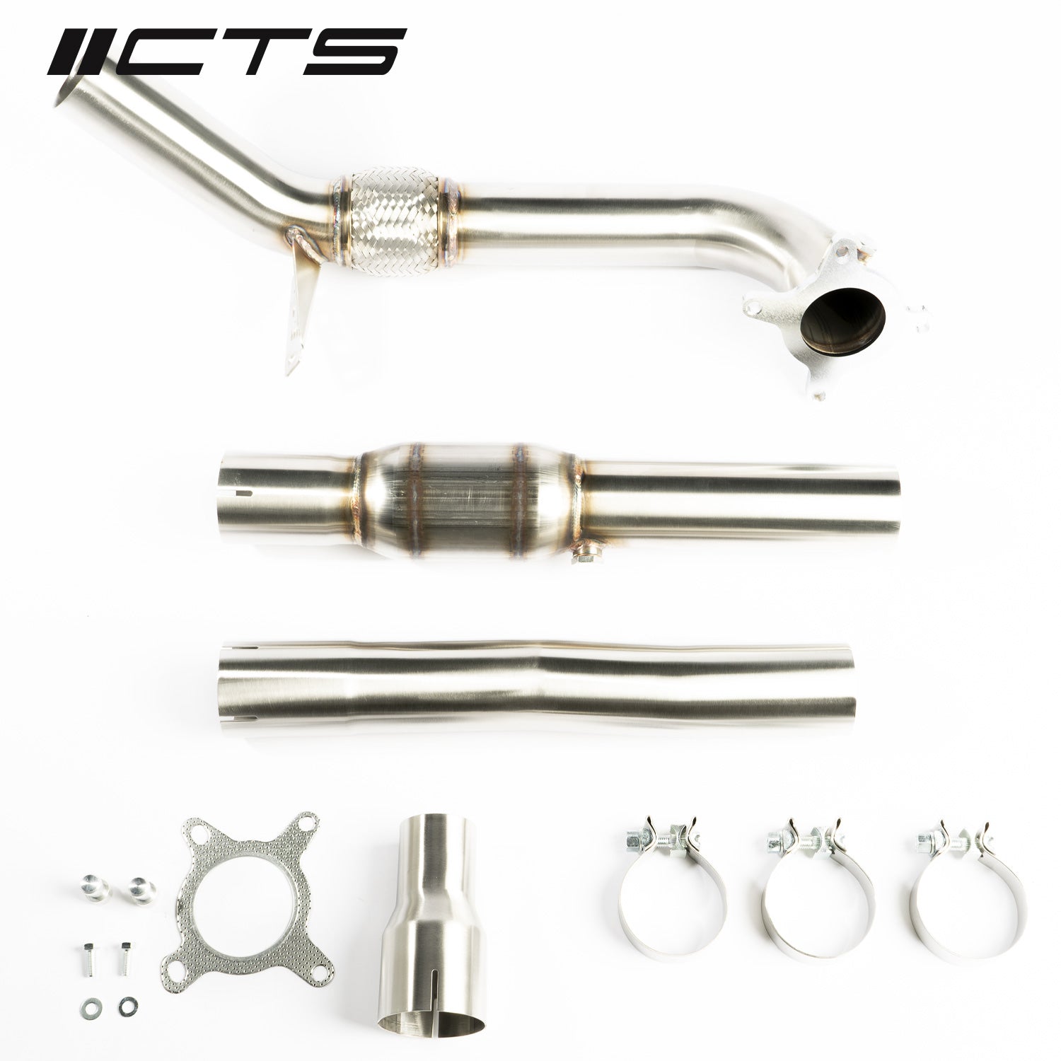 CTS Turbo MK1 VW Tiguan and 8U Audi Q3 1.8T/2.0T High-Flow Cat Downpipe (2009-2017) CTS Turbo EXH-DP-0003-T-CAT
